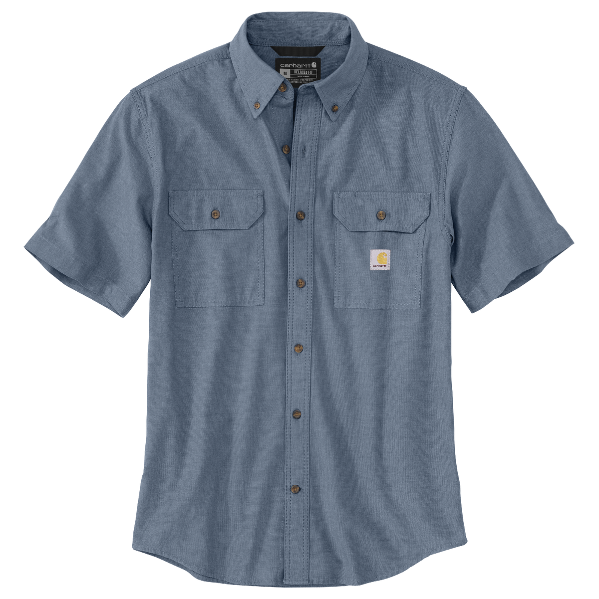 Carhartt Loose Fit Midweight Chambray Short Sleeve Shirt Denim Blue Chambray