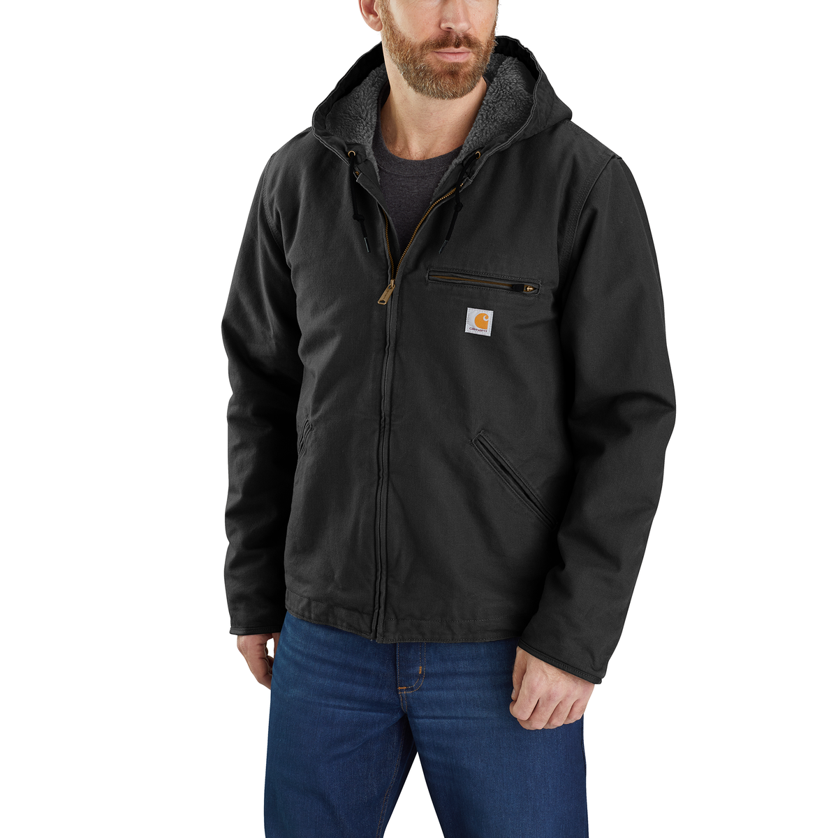 Carhartt Washed Duck Sherpa Lined Jacket Black