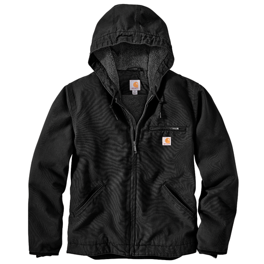 Carhartt Washed Duck Sherpa Lined Jacket Black