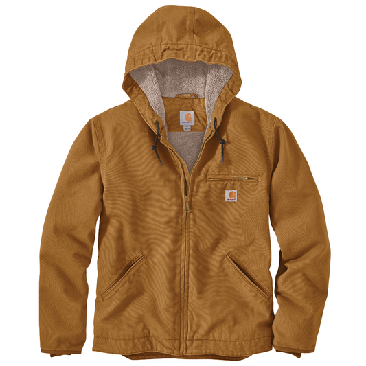 Carhartt Washed Duck Sherpa Lined Jacket Carhartt Brown
