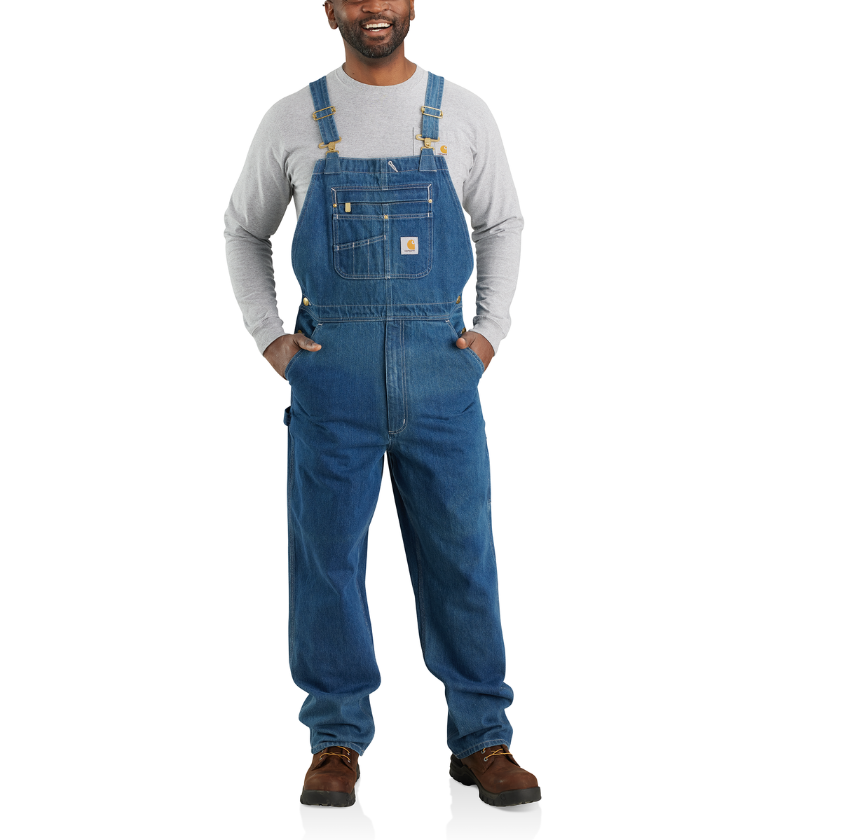 Carhartt Unlined Denim Bib Overalls Darkstone