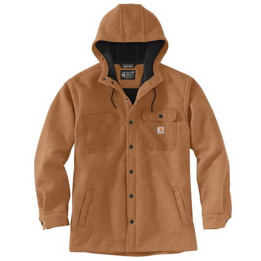 Carhartt Rain Defender Hooded Shirt Jacket Oiled Walnut Heather