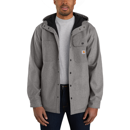 Carhartt Rain Defender Hooded Shirt Jacket Black Heather