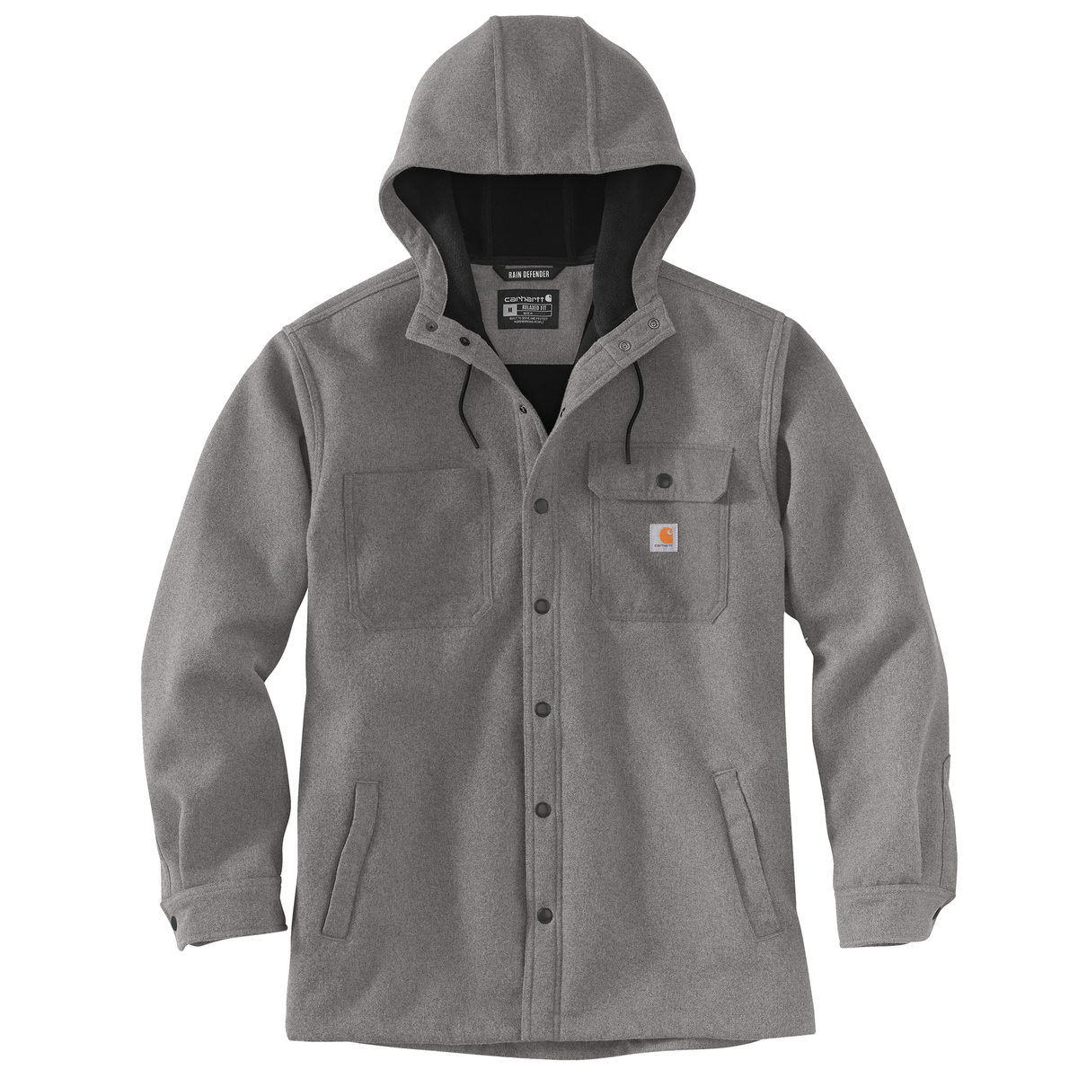 Carhartt Rain Defender Hooded Shirt Jacket Black Heather