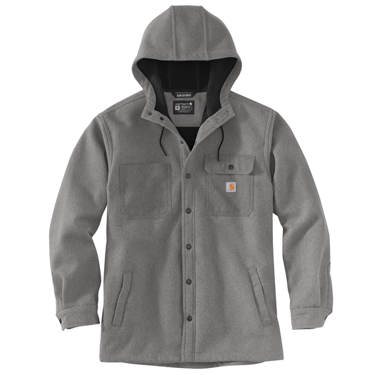 Carhartt Rain Defender Hooded Shirt Jacket Black Heather