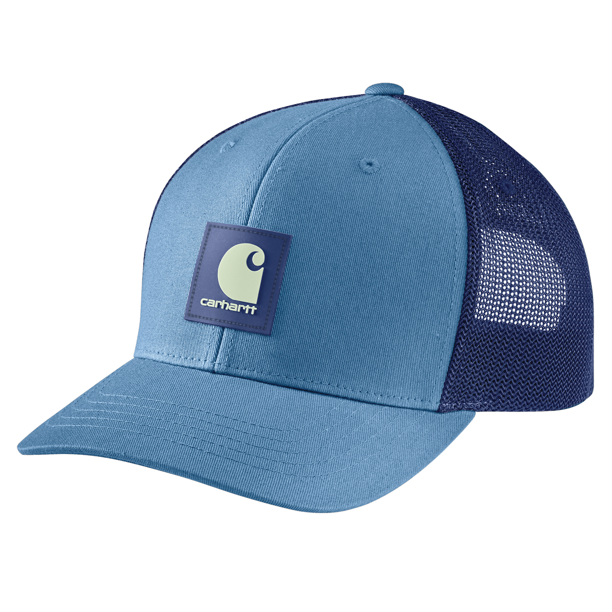Carhartt Rugged Flex Twill Mesh-Back Logo Patch Cap Blue Lagoon
