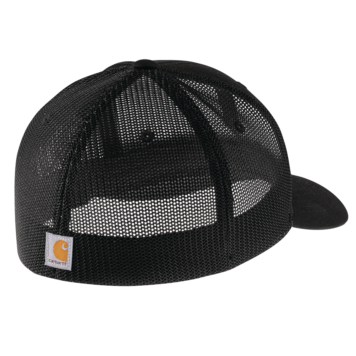 Carhartt Rugged Flex Fitted Canvas Mesh-Back Logo Graphic Cap Black