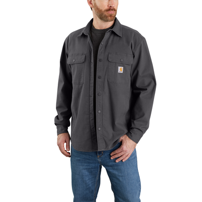 Carhartt Rugged Flex Relaxed Fit Canvas Fleece Lined Shirt Jacket Shadow