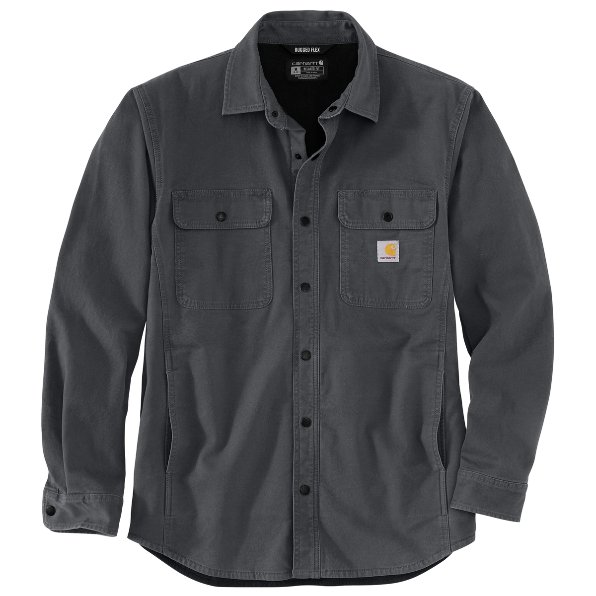 Carhartt Rugged Flex Relaxed Fit Canvas Fleece Lined Shirt Jacket Shadow
