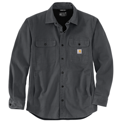 Carhartt Rugged Flex Relaxed Fit Canvas Fleece Lined Shirt Jacket Shadow