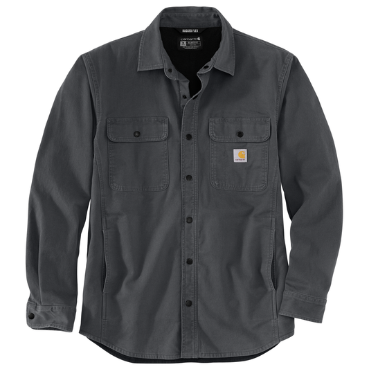 Carhartt Rugged Flex Relaxed Fit Canvas Fleece Lined Shirt Jacket Shadow