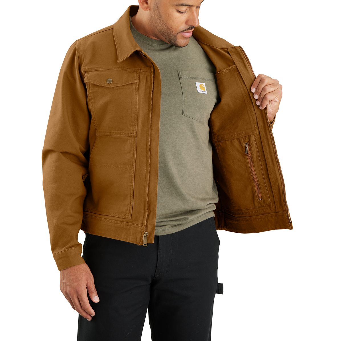 Carhartt Rugged Flex Relaxed Fit Duck Jacket Carhartt Brown