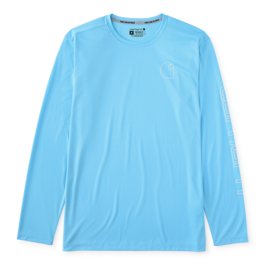 Carhartt Force Sun Defender Long Sleeve Logo Bleam Gleam Heather