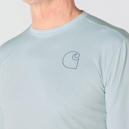 Carhartt Force Sun Defender Long Sleeve Logo Smoke Blue