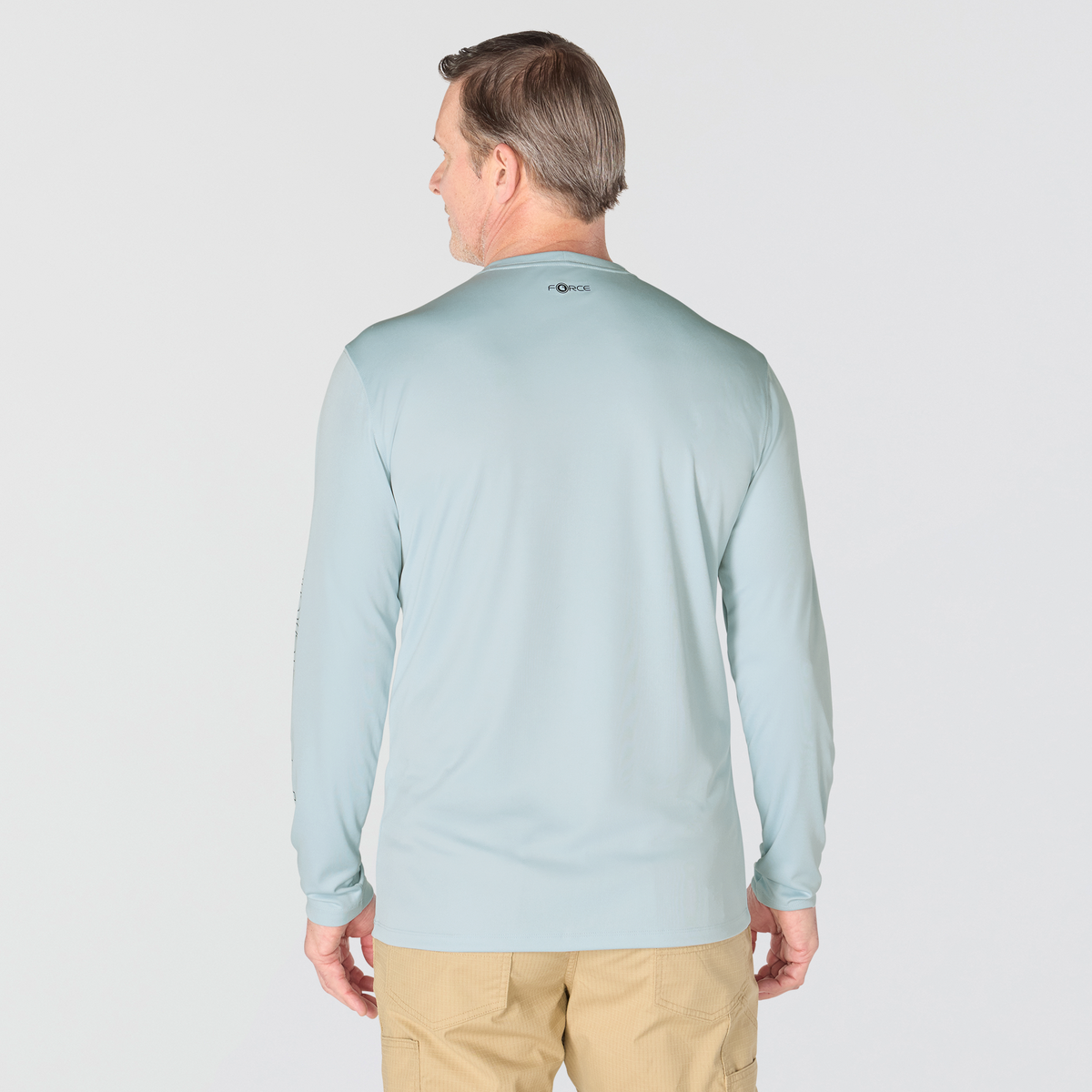 Carhartt Force Sun Defender Long Sleeve Logo Smoke Blue