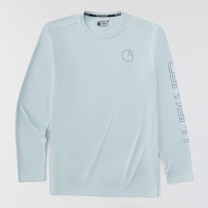 Carhartt Force Sun Defender Long Sleeve Logo Smoke Blue