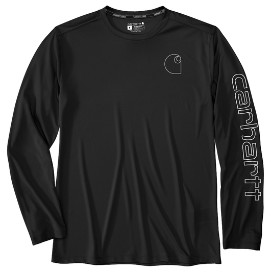 Carhartt Force Sun Defender Long Sleeve Logo Black