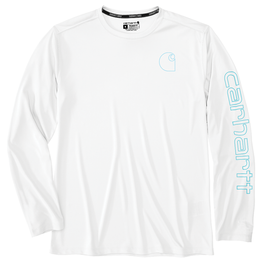 Carhartt Force Sun Defender Long Sleeve Logo White
