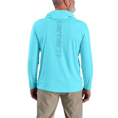 Carhartt Force Sun Defender Hooded LS Logo Gulf Blue