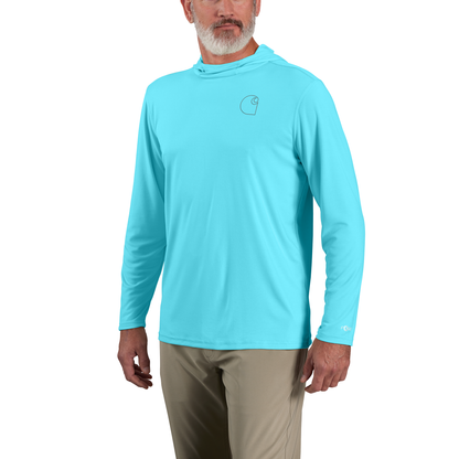 Carhartt Force Sun Defender Hooded LS Logo Gulf Blue
