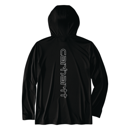 Carhartt Force Sun Defender Hooded Long Sleeve Logo Black