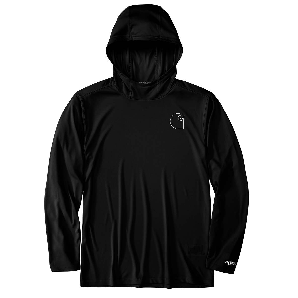 Carhartt Force Sun Defender Hooded Long Sleeve Logo Black