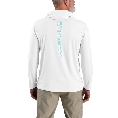 Carhartt Force Sun Defender Hooded LS Logo White