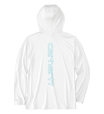 Carhartt Force Sun Defender Hooded LS Logo White
