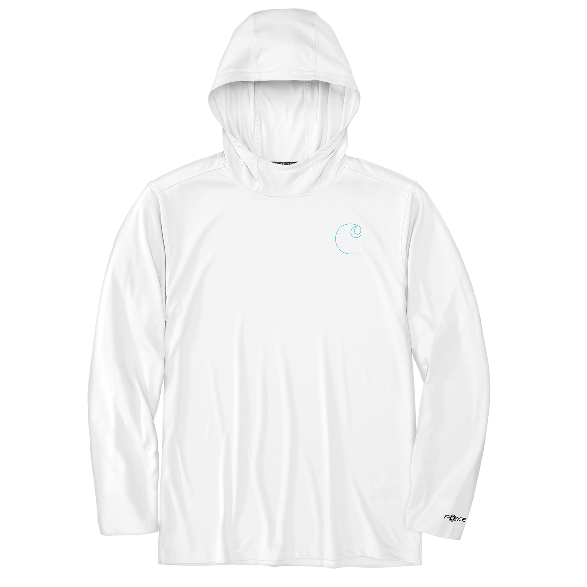 Carhartt Force Sun Defender Hooded LS Logo White