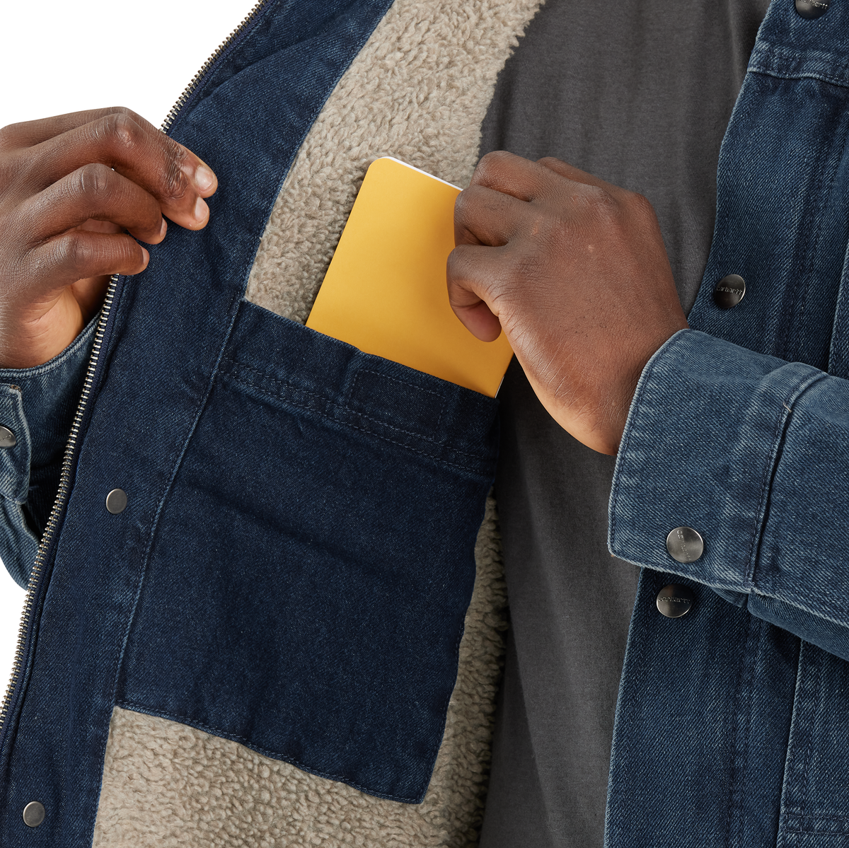 Carhartt Sherpa Lined Denim Jacket Beech