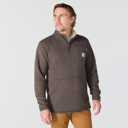 Carhartt Relaxed Fit Midweight Quarter-Zip Pocket Sweater Fleece Dark Clove