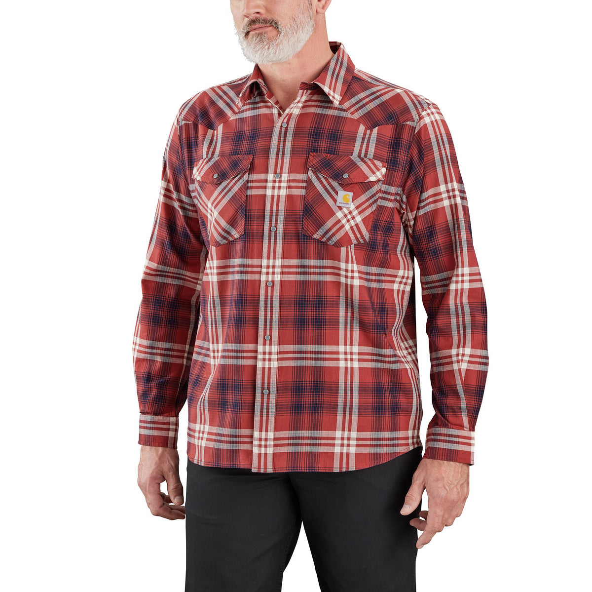 Carhartt Montana Long Sleeve Snap Shirt Dark Barn Red