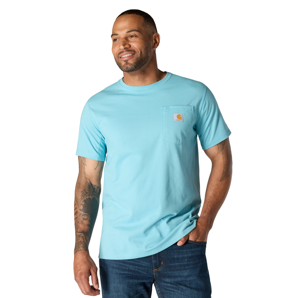 Carhartt Force Relaxed Fit Short Sleeve Tee Dusted Aqua