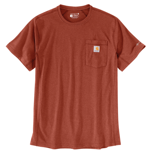 Carhartt Force Relaxed Fit Short Sleeve Tee Saddle Red Heather