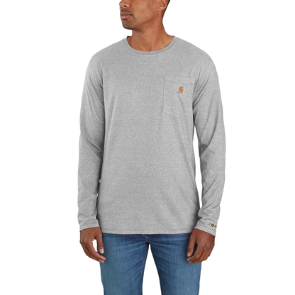 Carhartt Force Relaxed Fit Midweight Long-Sleeve Pocket T-Shirt Heather Gray