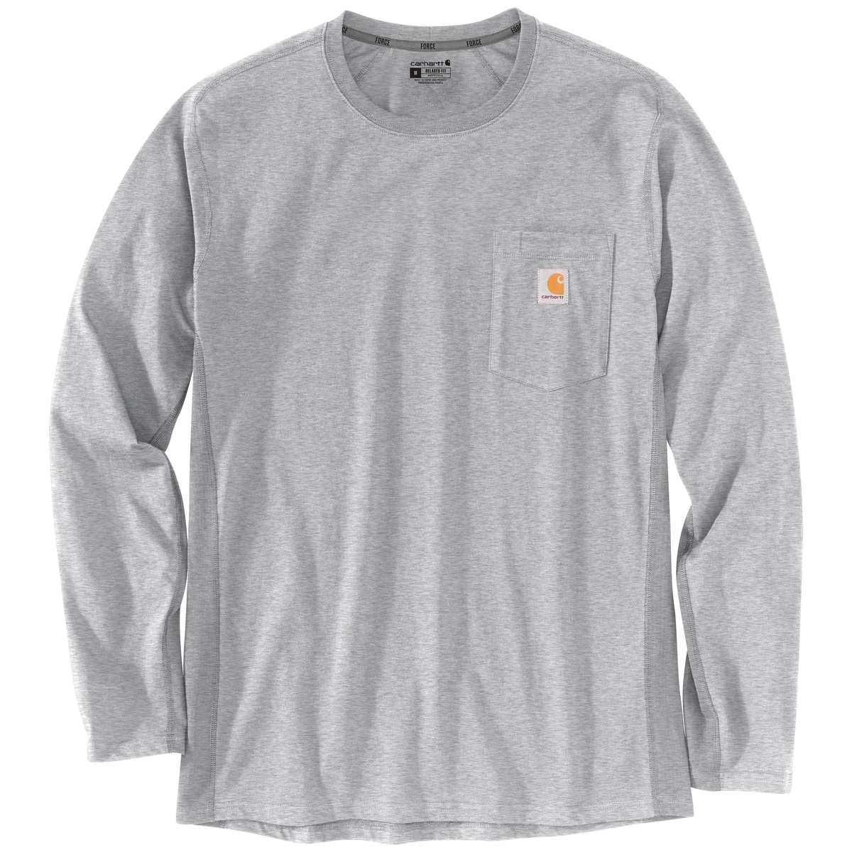 Carhartt Force Relaxed Fit Midweight Long-Sleeve Pocket T-Shirt Heather Gray