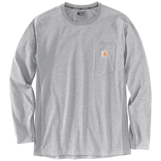 Carhartt Force Relaxed Fit Midweight Long-Sleeve Pocket T-Shirt Heather Gray