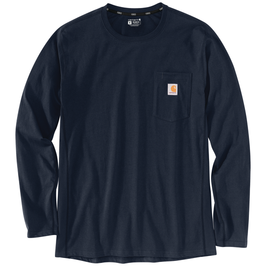Carhartt Force Relaxed Fit Midweight Long-Sleeve Pocket T-Shirt Navy