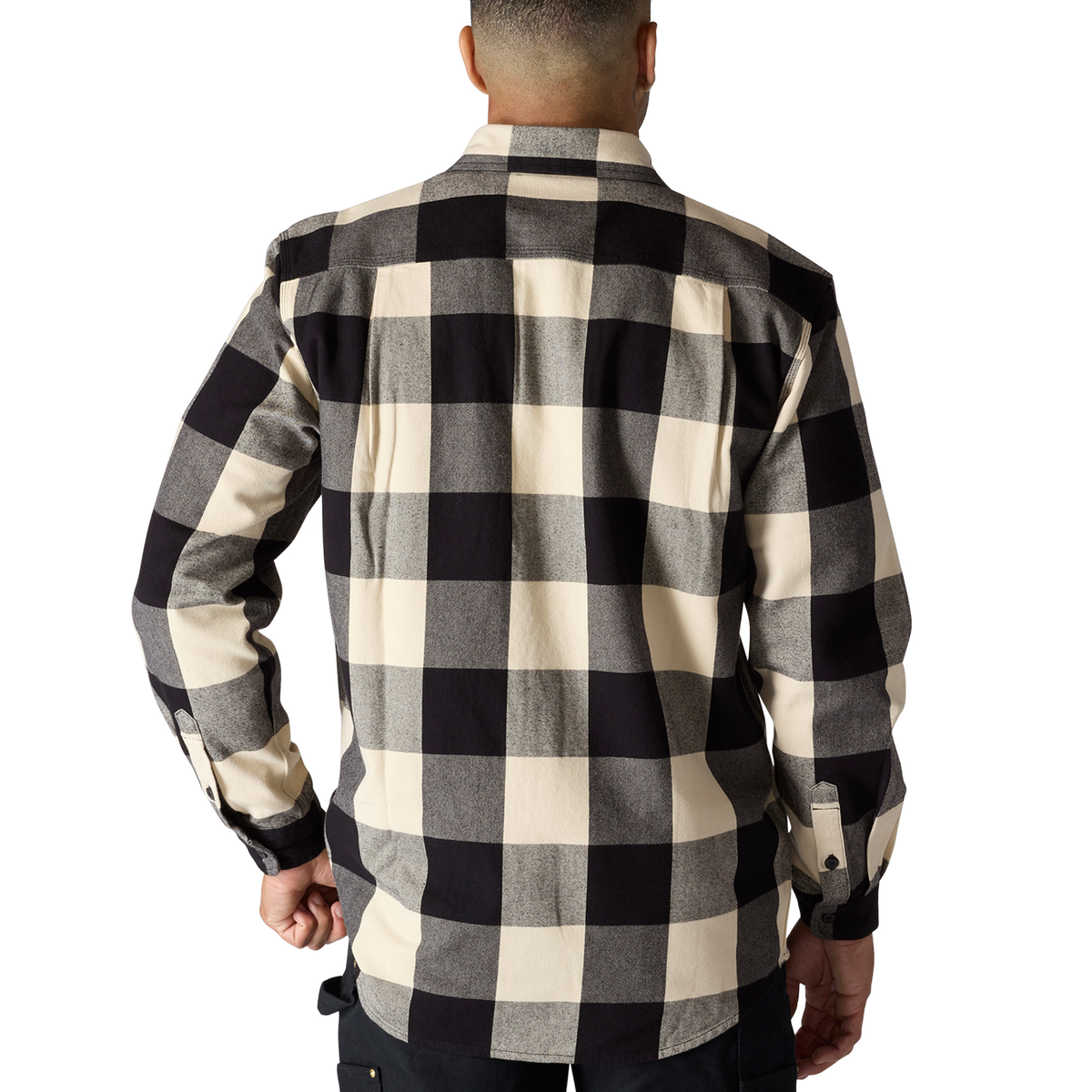 Carhartt Loose Fit Heavyweight Flannel Long Sleeve Plaid Shirt Oat Milk