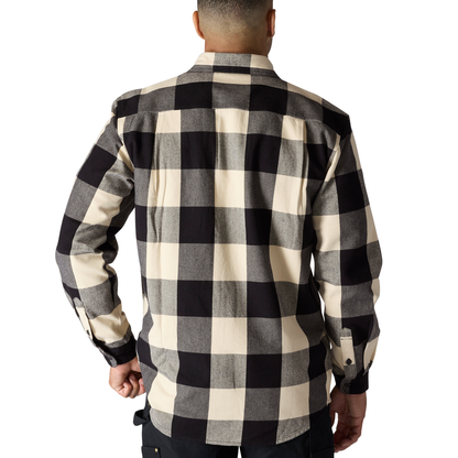 Carhartt Loose Fit Heavyweight Flannel Long Sleeve Plaid Shirt Oat Milk