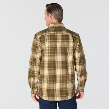 Carhartt Hubbard Loose Fit Heavyweight Flannel Long Sleeve Plaid Shirt Burnished Logs