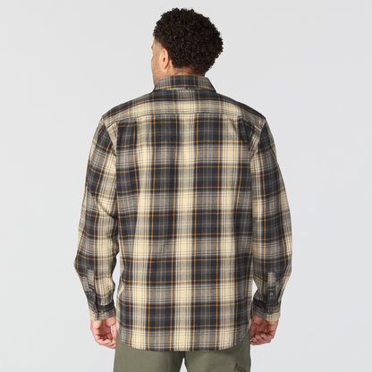 Carhartt Hubbard Loose Fit Heavyweight Flannel Long Sleeve Plaid Shirt Black
