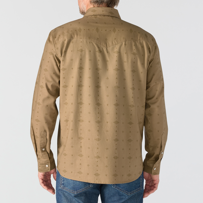 Carhartt Montana Rugged Flex Relaxed Fit Lightweight Long Sleeve Snap Shirt Front Night Fatigue Geo Print