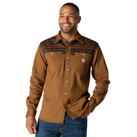Carhartt Montana Rugged Flex Relaxed Fit Corduroy Long Sleeve Shirt Carhartt Brown