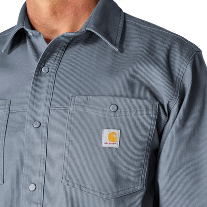 Carhartt Montana Rugged Flex Relaxed Fit Corduroy Long Sleeve Shirt Faded Navy