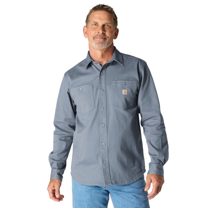 Carhartt Montana Rugged Flex Relaxed Fit Corduroy Long Sleeve Shirt Faded Navy