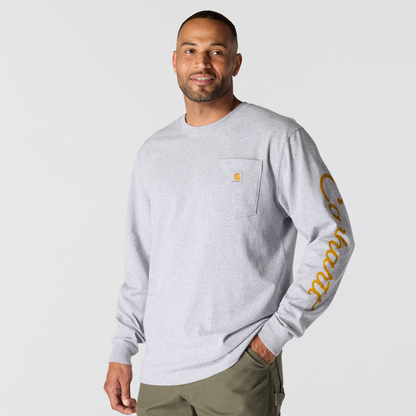 Carhartt Loose Fit Heavyweight Long Sleeve Pocket Dog Graphic T-Shirt