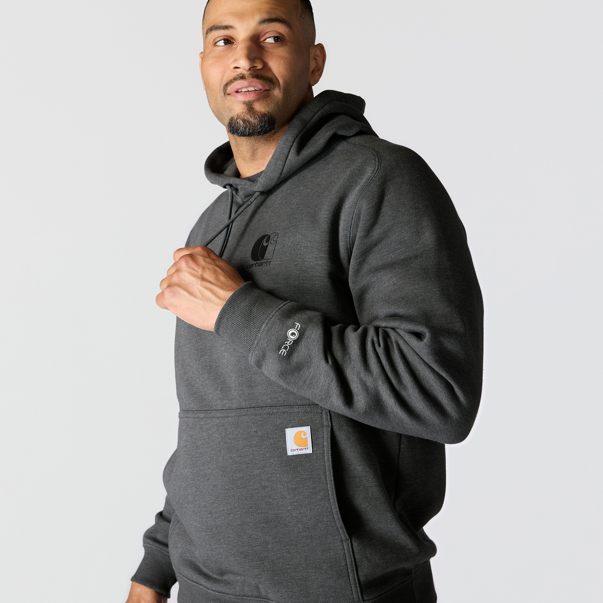 Carhartt Force Logo Hoodie Carbon Heather
