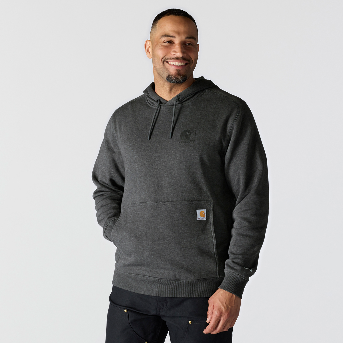 Carhartt Force Logo Hoodie Carbon Heather