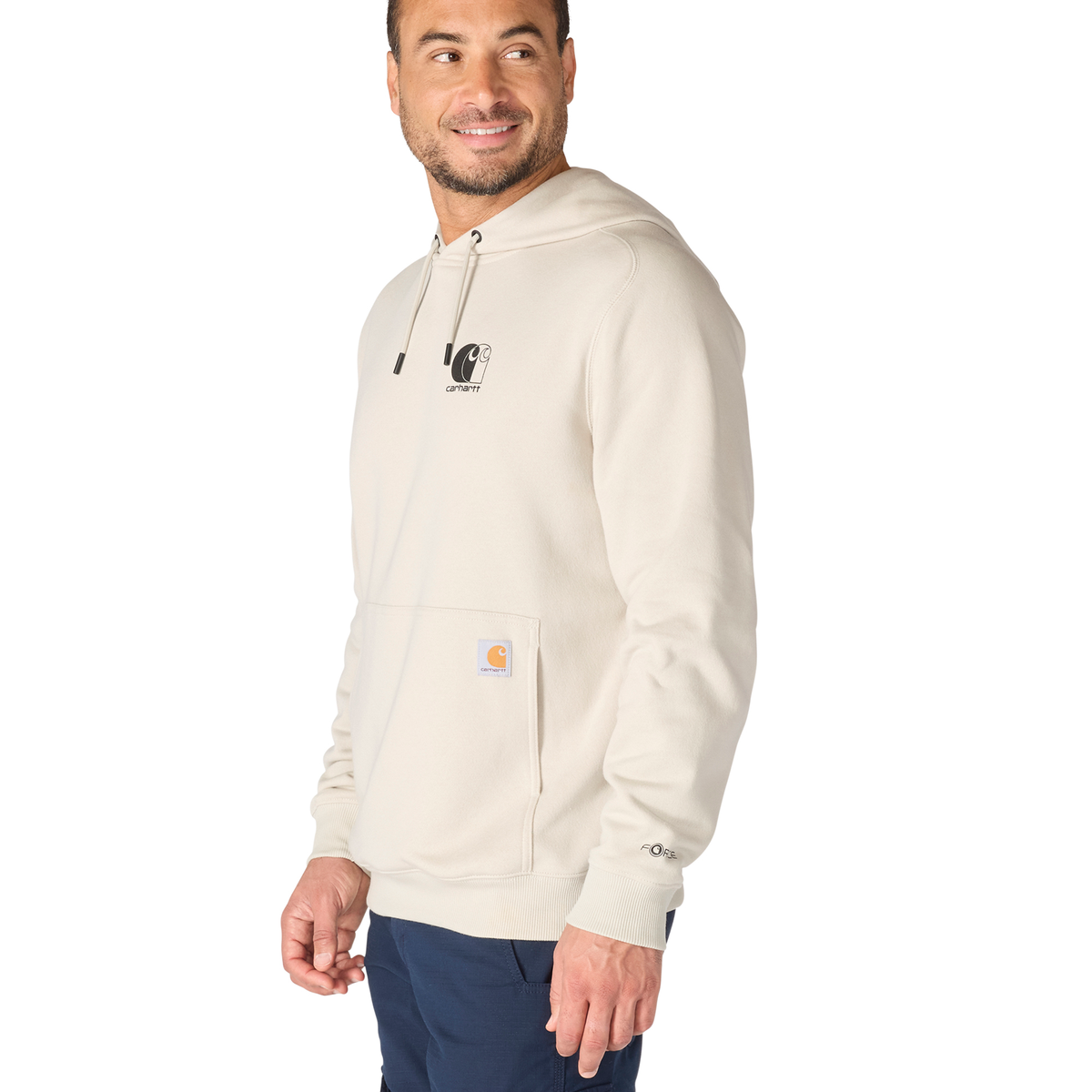 Carhartt Force Logo Hoodie Cobblestone